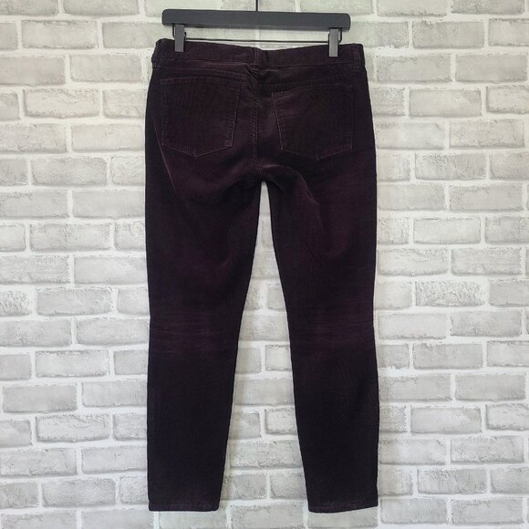 J Crew Corduroy Pants Women 27 Purple Straight Mid Rise - Picture 2 of 10